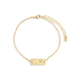 DEMDACO Women's Everyday Fashion Bracelet, 6.5 Inch Gold-Plated, Heart Charm