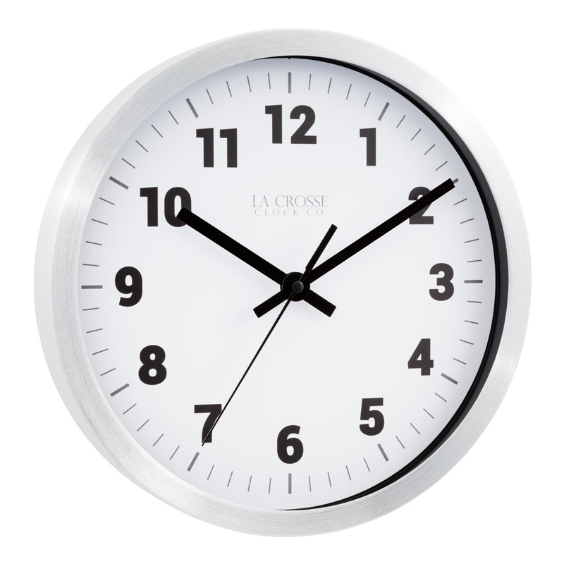La Crosse Technology La Crosse Clock 10 in Silver Metal