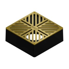 USA Made - Sinnov - 6" x 6" Premium Brass Outdoor Modern Paver Size Drain Grate - Use with Both 3" or 4" Drain Pipe, PVC or Flexible Pipe (Brass)