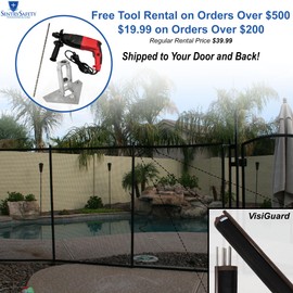 Sentry Safety Pool Fence | Visiguard is The Most See-Thru Pool Fence on The Market | Removable Child Safety Fence. (White, 5'x10')