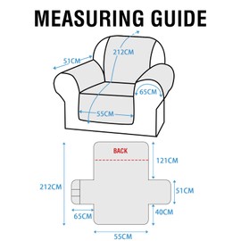 H.Versailtex Sofa Cover 100% Waterproof Sofa Cover 1 Seater with Side Pocket, Sofa Slipcovers Triple Non-Slip Couch Covers, Washable Sofa Protector with Elastic Strap for Kids/Pets, Brown