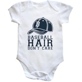 Hippowarehouse Baseball Hair, Don’t Care baby vest bodysuit (short sleeve) boys girls