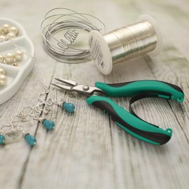 The Beadsmith Long Chain Nose Plier – Micro Grip Series – 5 inches (127mm) – Comfortable Handle with Spring Action Design, Fine Polished Stainless-Steel Head, Quality Tool for Jewelry Making