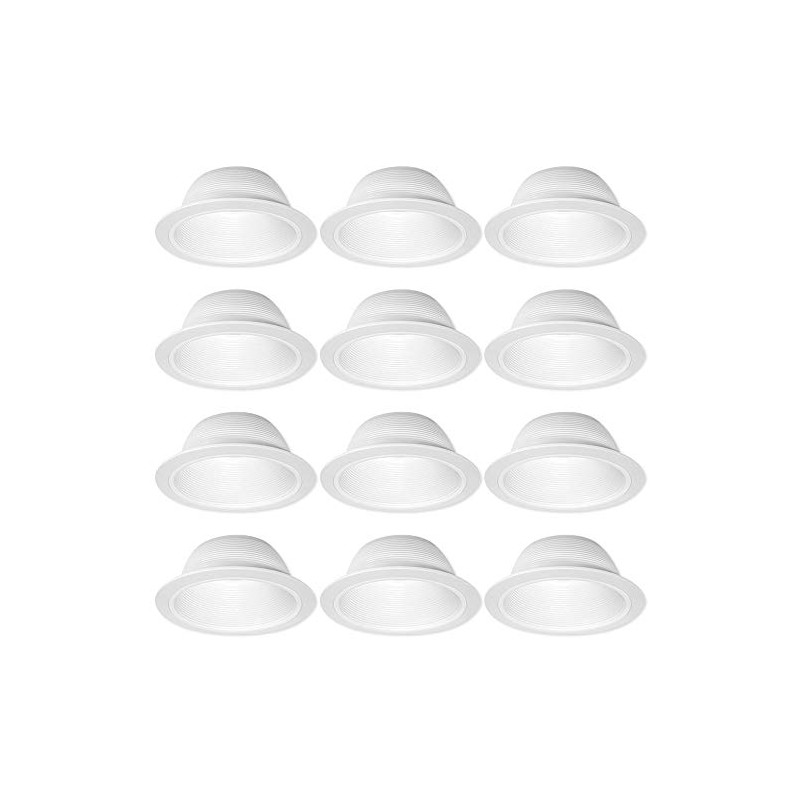 12 Pack - 6" Inch White Baffle Recessed Can Light