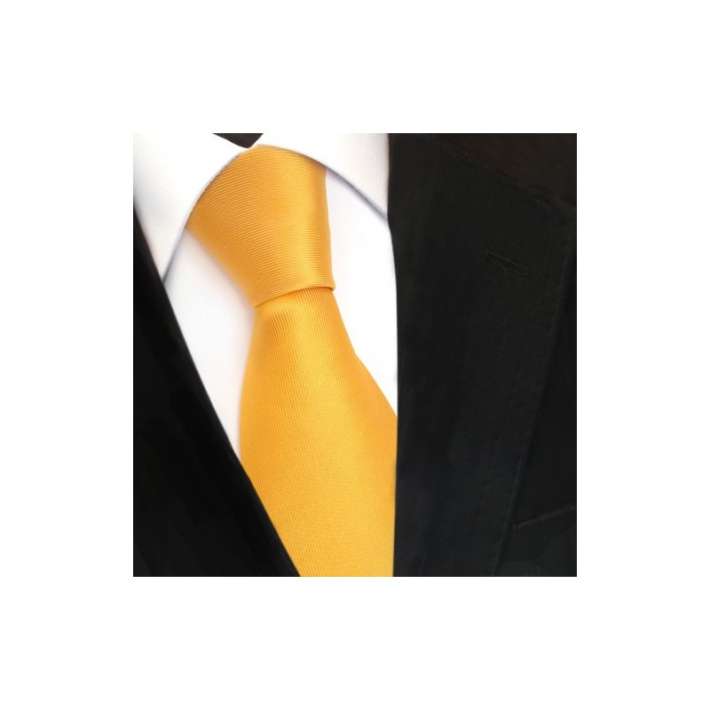 TigerTie Designer Silk Tie Yellow Sun Yellow Plain Tie Silk