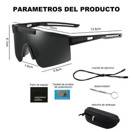Gafas de Sol Deportivas para Hombre Y Mujer, Protección Uv400, con Varios Accesorios.Gafas de Sol Deportivas Polarizadas para Hombres, Mujeres, Adecuado para Hombres y Mujeres Ciclismo, Correr, etc