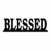 Decor Black Wood Blessed Cut-Out Standing Tabletop Sign Block Letters