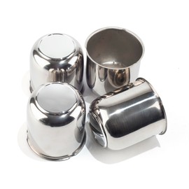 Rheedal 4Pcs 3.27inch Stainless Trailer Wheel Center Caps Push Through 3.27" Bore 3.41" Tall Top Removable Hub Cap for Truck SUV RV Wheel Rim, Chrome Wheel Cover
