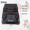 VEEKAY 10-Pocket Resin Finish Leather Tool Pouch with Carpenter's Nail