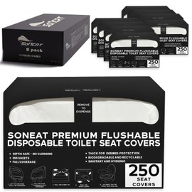 SoNeat Disposable Toilet Seat Cover- 2000 Sheets of XL Half-Fold Flushable Paper