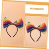 FOMIYES 2pcs Pride Day Headbands: Rainbow Headbands With Bow Decoration