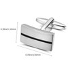Mr.Van Simple Stripes Cufflinks Platinum Plated Metal Geometric Shape Cuff