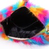 ZOSCGJMY Evening Faux Fur Handbags for Women Furry Fluffy Fuzzy