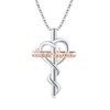 Aututer Grandma Cross Necklace S925 Sterling Silver Heart Cross Necklace