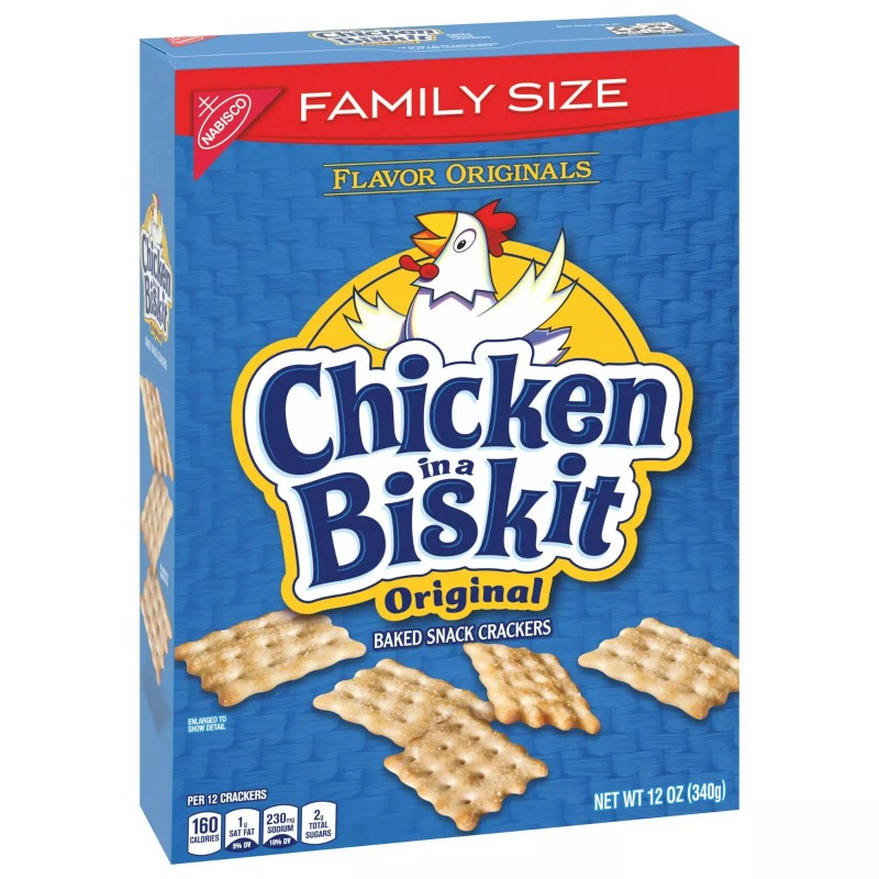 Chicken in a Biskit Original Baked Snack Crackers, Family Size,