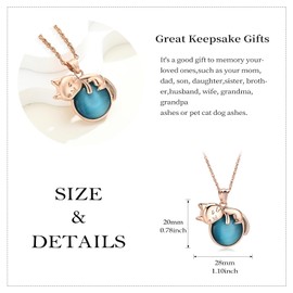 QGJNSGC Cat Moon Urn Necklace for Women Pet Cremation Jewelry for Ashes Stainless Steel Pendant Cat Cremation Ashes Necklace Keepsake Loved Ones Memorial Gift (Rosegold)