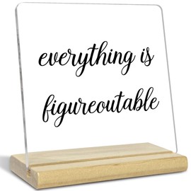 Motivational Office Acrylic Plaque Gifts for Desk Desktop Decor, Everything Is Figureoutable, Positive Acrylic Plaque Gift For Women, Friends, Coworker