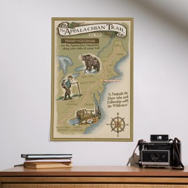 Lantern Press 16x24 Inch Giclee Print, Greenwood Lake, New York, Appalachian Trail Map