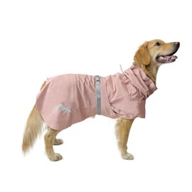 Huskimo Peak Dog Waterproof Raincoat, Dusty Pink, 80cm