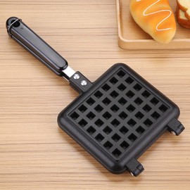 WGFOIP Waffle Mould, Waffle Maker Pan, Waffle Baking Pan Doubleside Plate Easy to Grip for Breakfast for Gas Stove,Waffle Baking Pan Press Plate Baking Tool Waffle Irons