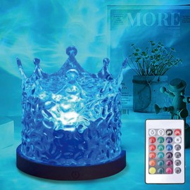 Ocean Wave Ceiling Projector, Northern Lights 16 Colors Water Lights Projector, Water Ripple Ambient Night Light with Remote, Touch Control Aurora Projector for Bedroom,Room Decor,Kids Room (RC Crown)