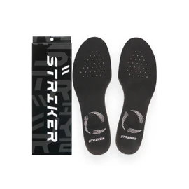 BMZ Soccer Performance Insole, Striker Levote, Black, Large (26.5-27.5) with toes for faster steps