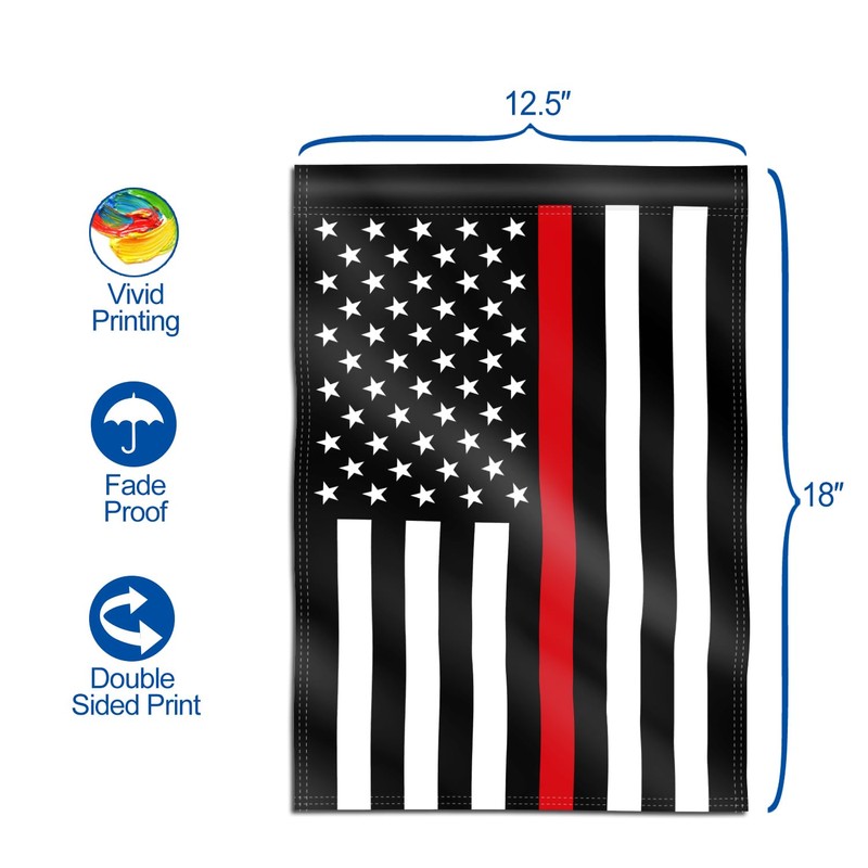 Anley Double Sided Premium Garden Flag, Thin Red Line US