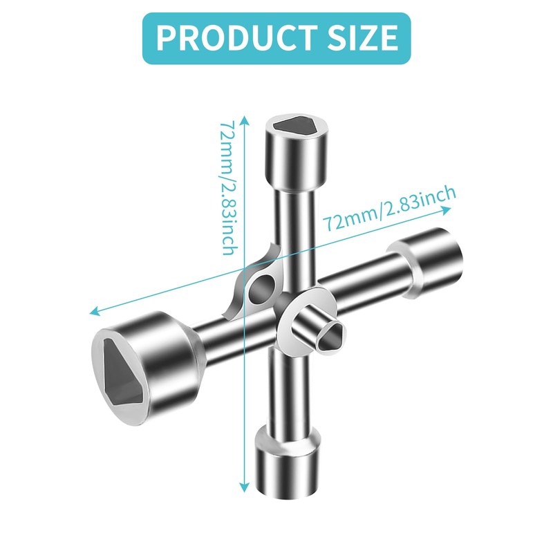 Zovator 4-Way Multifunctional Key, 4-Way 5 Size Inner Dimensions 7