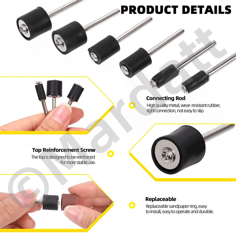 Mardatt 136Pcs Grinding Stone Set 1/8" Shank with Sanding Drum
