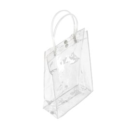 5 PCS Clear PVC Gift Bags Plastic Tote Bags with Handle Transparent Tote Bag Gift Wrap Bag for Birthday Wedding Party, 25x18x7cm