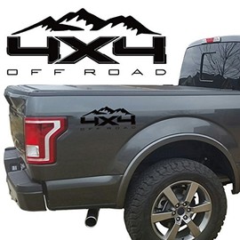 4X4 Off Road Mountain Bedside Vinyl Decal for Ford Trucks Printed Carbon Fiber