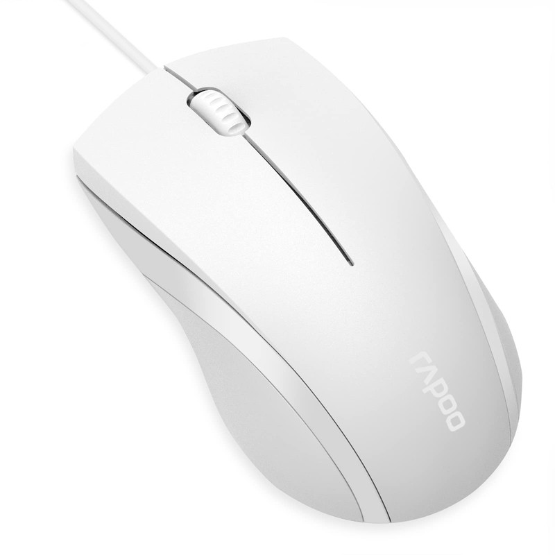 Rapoo N1600 3-Button Quiet Wired Mouse, 1000DPI Optical Mouse, Quiet
