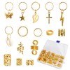 244Pcs Hair Jewelry Braids, Hair Dreadlock Metal Clips, Gold Hair Charms Pendants, Hair Dreadlocks Accessories Hair Coils Rings, Gold Braid Beads for DIY Decoration Party Festival