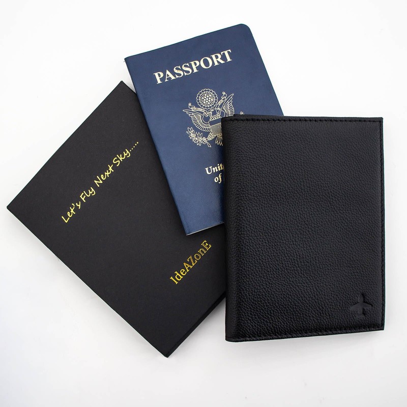  Pilot Wallet Passport Holder RFID Blocking Genuine Leather Materials