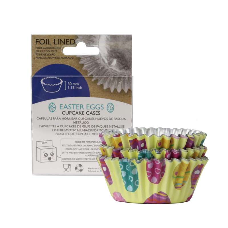 PME Easter Eggs Standard Baking Cups-Foil Lined, PK/30, Multicolor
