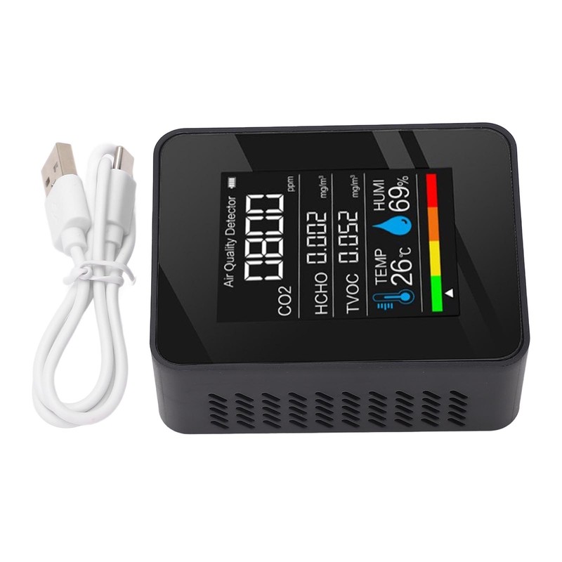 5 in 1 Air Quality Monitor LCD Color Screen CO2