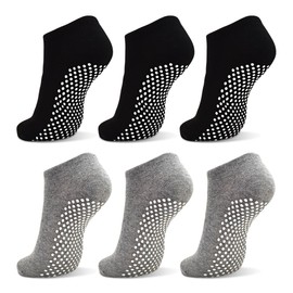 ELUTONG Yoga Socks Non Slip Socks with Grips 3-6 Pairs Non Skid Pilates Ballet Barre Hospital Socks for Women