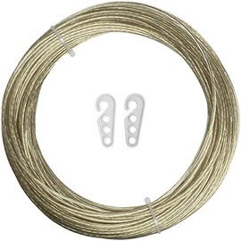 iGadgitz Home U6940 - Steel Core Washing Line Rope Plastic Coated Clothes Rope Laundry Washing Rope Clothesline for Outdoor, Garden, Wall - Gold - Length 30m / 98ft