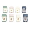 Oirlv Premium Leather Double Ring Box for Wedding Ceremony Engagement