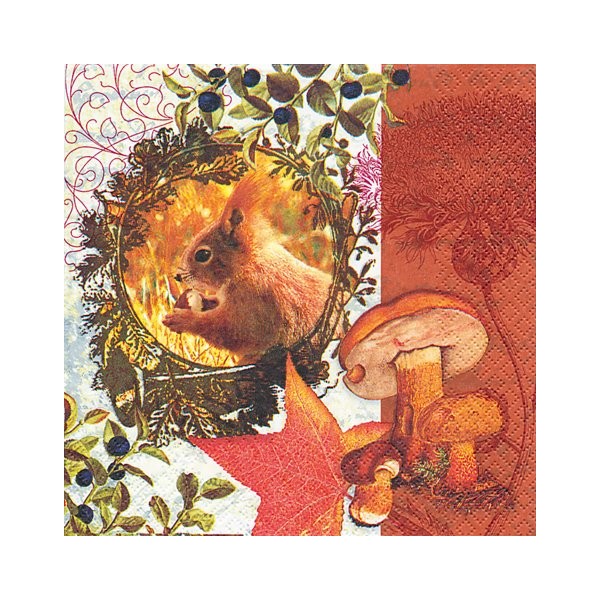 20 Napkins Autumn Flair – Autumn Feel/Squirrel/Autumn/Autumn Motif 33 x