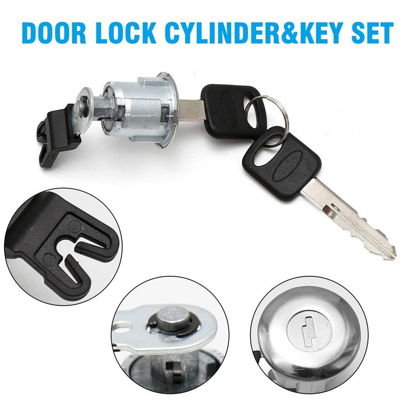 Hoypeyfiy Door Lock Cylinder with Keys Replacement for Ford E-150