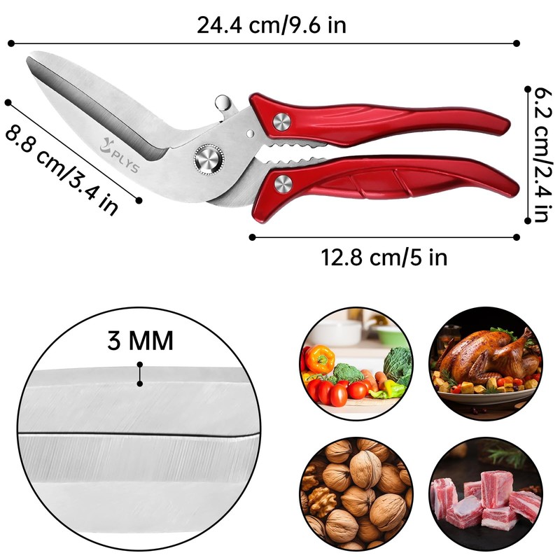 Plys Poultry Shears High Performance Kitchen Scissors Sharp: Household Scissors