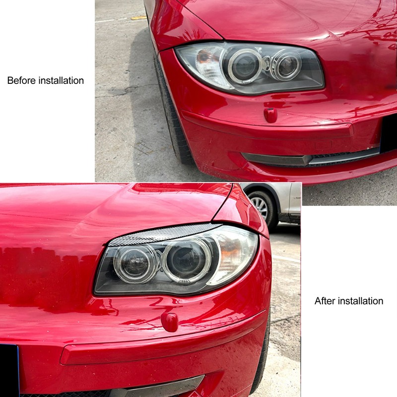 2 Pcs Headlight Eyebrow Front Left Right Light Eyelid Trim