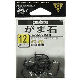 Gamakatsu 12364 Single Hook, Gamakatsu Hole, No. 12, 11 Pieces, Black