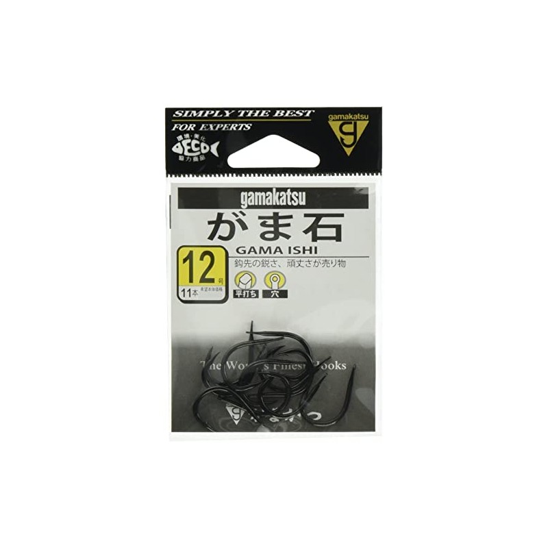 Gamakatsu 12364 Single Hook, Gamakatsu Hole, No. 12, 11 Pieces,