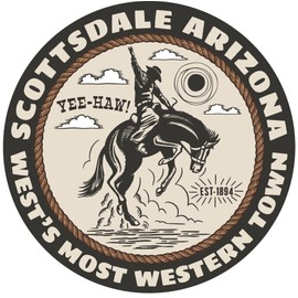 SCOTTSDALE Arizona STICKER Decal West's Most Western Town Vintage Retro Cowboy