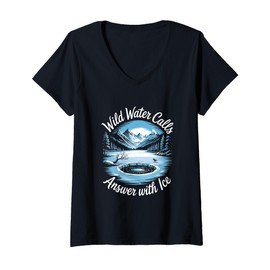 Womens Cold Plunge Ice Water Therapy Natural Lake Swimmers V-Neck T-Shirt