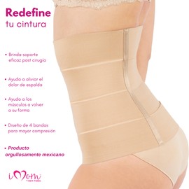 New Form Faja Postparto Envolvente Fajas Postparto 4 Bandas Postpartum Belly Wrap Larga Fajas para Mujer Varillas Flexibles Faja Postparto Cesarea Mediana Compresión Fajas Postparto Cesarea (M)