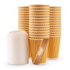 FOOGO Green 25x 12oz Disposable Paper Coffee Cups with Lids,