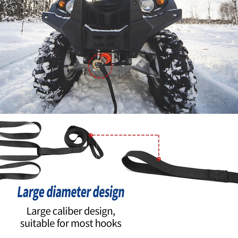 Hoypeyfiy Outdoor Snowmobile Tow Strap Emergency ATV Sleds Reinforced Nylon
